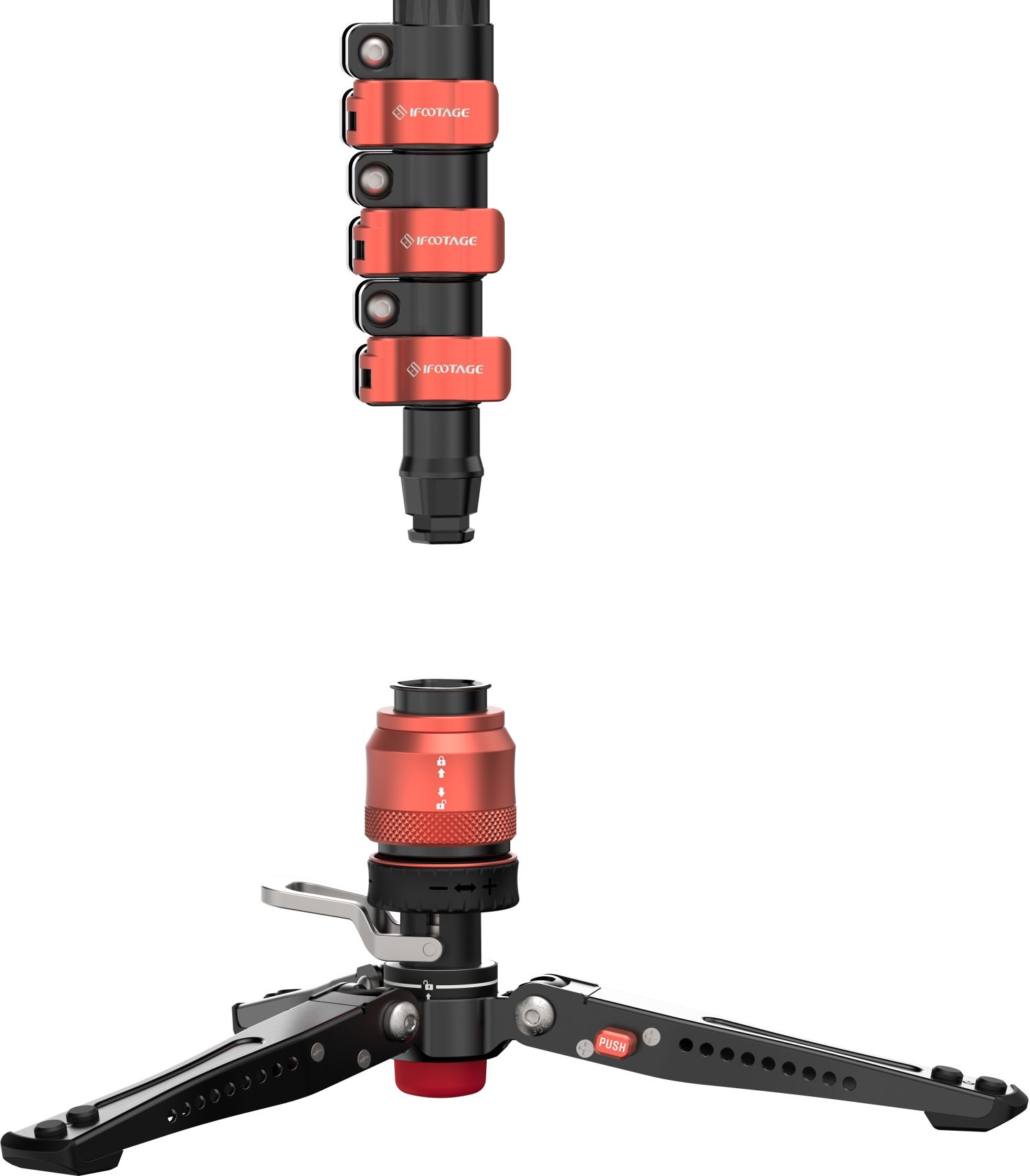 iFootage Cobra 3 Carbon fiber Flip lock Pedal Monopod - Foto